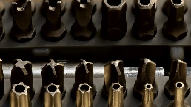 screwdriver bits close-up