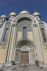 Fototapeta premium Vilnius Orthodox Church of St. Michael and St. Constantine (Sv. Konstantino ir Michailo Cerkve) - Russian Orthodox church. Vilnius, Lithuania. 