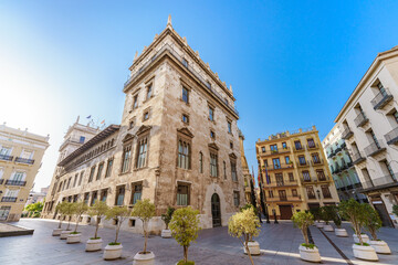 Valencia old town, Spain. Regional Government building 14th Century Gothic Style.