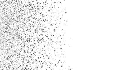 White and gray particles on a white background. Explosion of confetti. Suitable for wedding invitations, Christmas and greeting cards.