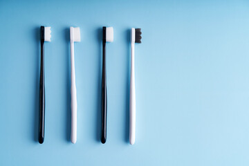 Trendy soft-bristled toothbrushes. Popular toothbrushes. Hygiene trends