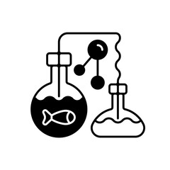Marine chemistry black linear icon. Field of chemical oceanography studies chemistry of marine environments including influences. Outline symbol on white space. Vector isolated illustration