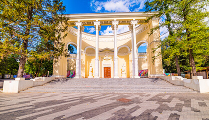 Obraz premium The rabbit Breeding pavilion is located in the North-Eastern part of VDNH in Moscow.