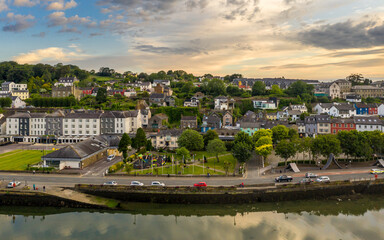 Fototapeta na wymiar Kinsale Cork Ireland aerial amazing scenery view Irish landmark traditional town 
