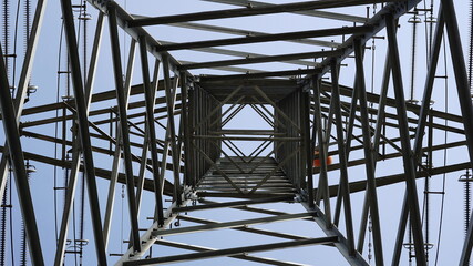 electric metal tower from inside