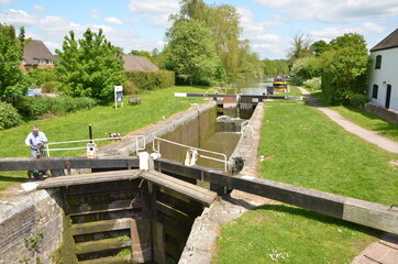 A canal and a lock in England