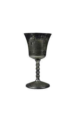 Ancient Chalice Made Of Silver On White Background