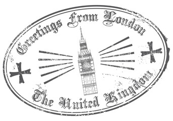 Greetings From London. Vector Rubber Stamp. © deepstock