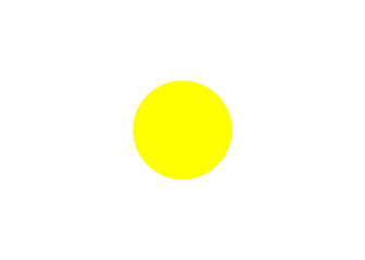 Yellow circle centered on a white background.