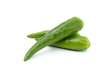 Green chili isolated on white background