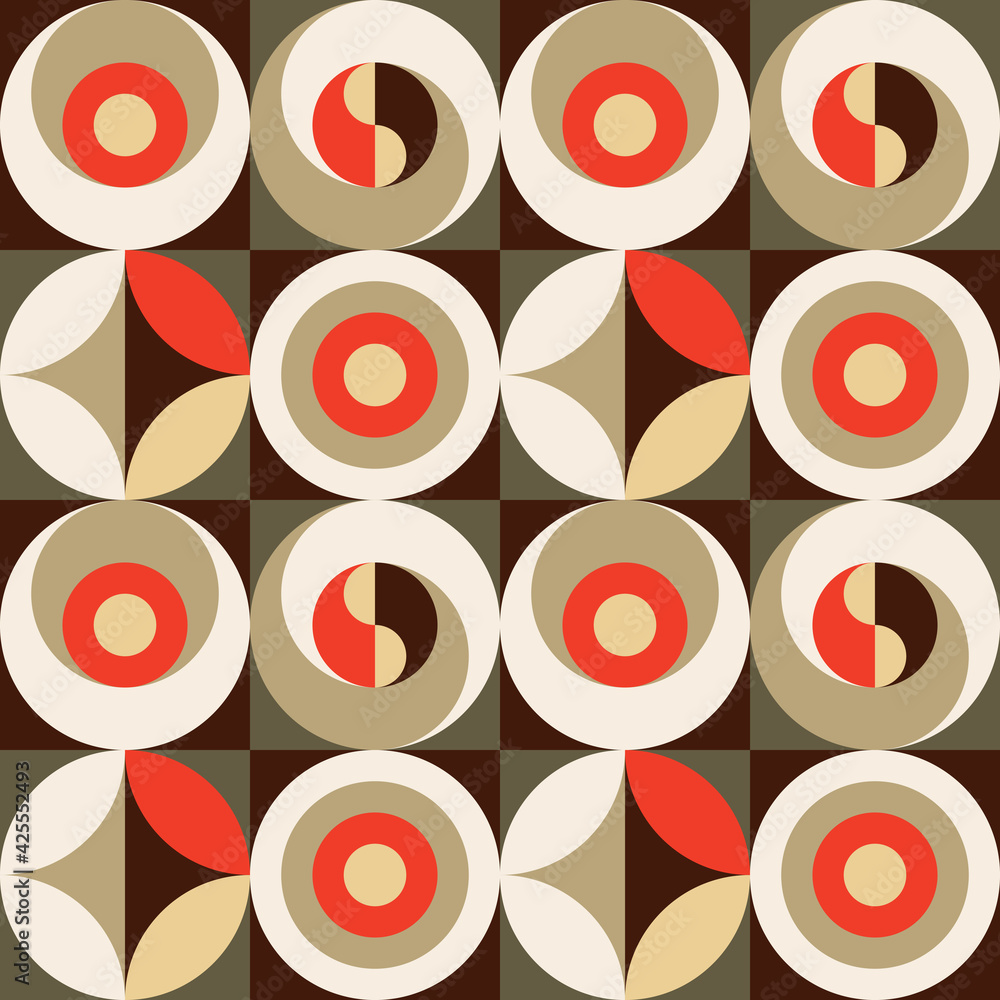 Poster abstract background geometric concept design. seamless pattern graphic poster. circles shapes. retro
