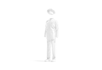 Blank white chef uniform mockup, side view