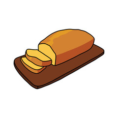 cake doodle icon, vector color line illustration