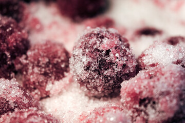 Sour cherry covered with sugar