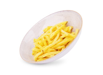 French fries isolated on white background.