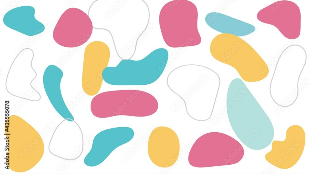 Aufkleber coloured fluid forms digital loop animation 2d render minimalistic liquid background