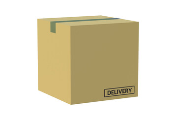 Cardboard box for shipping isolated on white background. 3d render