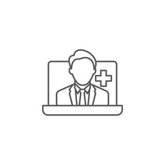 Online Doctor Consultation Icon. Flat Design. Isolated.