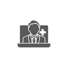 Online Doctor Consultation Icon. Flat Design. Isolated.