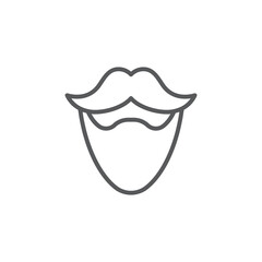Mustache and beard icon isolated on color background. Barbershop symbol. Facial hair style. Vintage style drawing. Vector Illustration