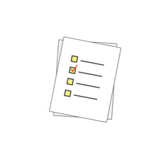 Check form list on papper vector icon. Checked symbol. Approve pictogram, flat vector sign isolated on white background. Simple vector illustration for graphic and web design.