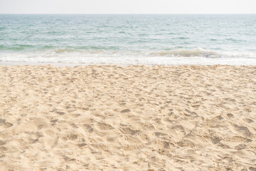 Fototapeta na wymiar Sea and sand on tropical beach for background.