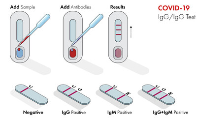 illustration of corona or COVID 19 rapid test.