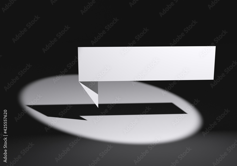 Poster speech bubble is illuminated by spotlight. dialogue cloud on a black background. speech bubble in da