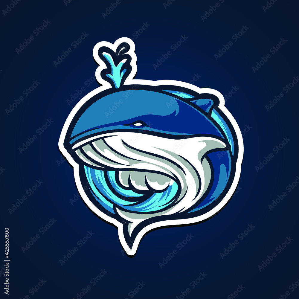 Canvas Prints whale e sport mascot logo