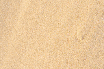 Sand texture background on the beach. Light beige sea sand texture pattern.