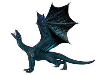 Fototapeta premium 3D Rendering Fairy Tale Dragon on White