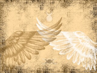background with angel wings