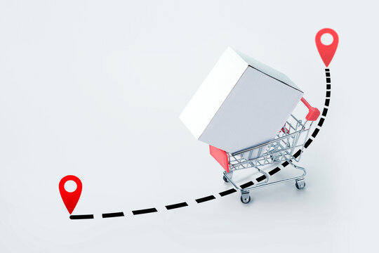 Online order tracking with map. Delivery and  logistics concept.