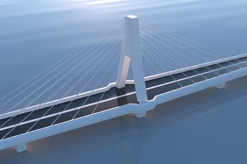 3D rendering big cross-sea bridge