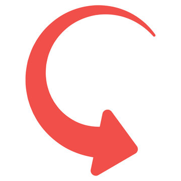A modern style icon of curve clockwise arrow