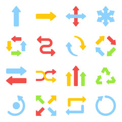 Pack of Arrows Flat Icons 