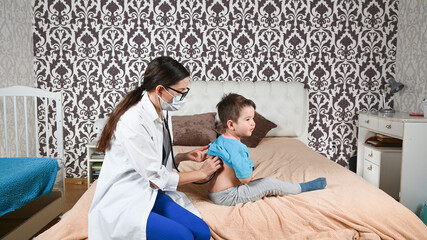 Obraz premium Wheezing in a child's lungs