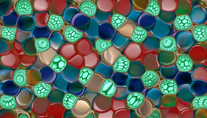 Obraz na płótnie Canvas Abstract multi-colored background with yellow bubbles.