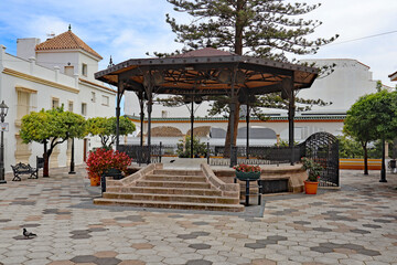 A bandstand in a public plaza in Estepona, Spain
