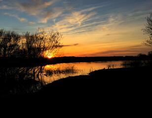 sunset over the River Ouse