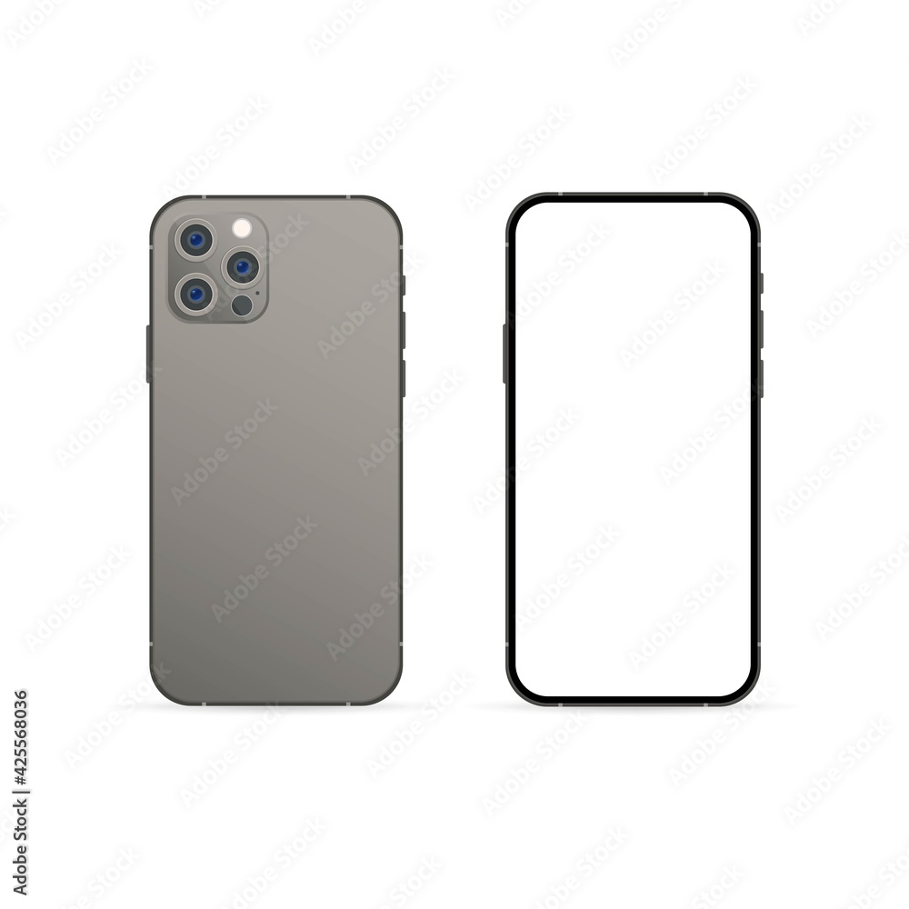 Poster realistic smartphone mockup with modern display. phone icon. cellphone frame with modern display iso