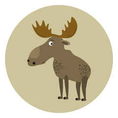 vector moose in cartoon style