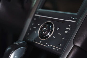 Details of interior of black car