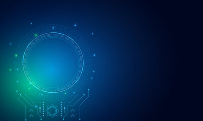 Fototapeta premium Sci fi futuristic user interface, HUD, Technology abstract background , Vector illustration. 
