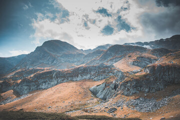 landscape in the morning. View from the RIla mountain in Bulgaria.