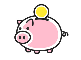 豚の貯金箱のアイコンイラスト