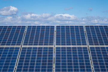 Fototapeta premium Solar energy. solar power plant producing sustainable electricity and renewable energy