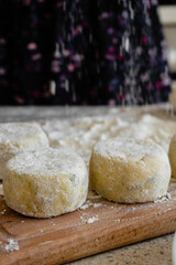 homemade potato patties with cheese