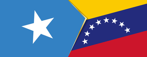 Somalia and Venezuela flags, two vector flags.