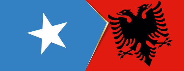 Fototapeta na wymiar Somalia and Albania flags, two vector flags.
